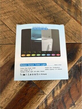 Toilet Night Light Gadget,Motion Sensor Activated LED 8 Color Modes
